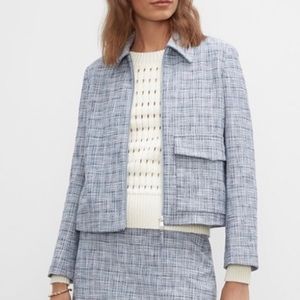 Club Monaco Textured Blue Jacket. Size S.